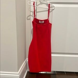 LF Red Spaghetti Strap Bodycon Mini Dress